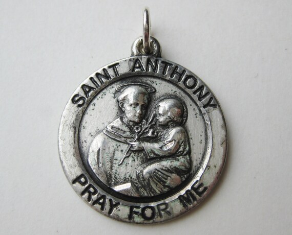 Vintage Sterling Silver Saint Anthony Pray For Me… - image 6