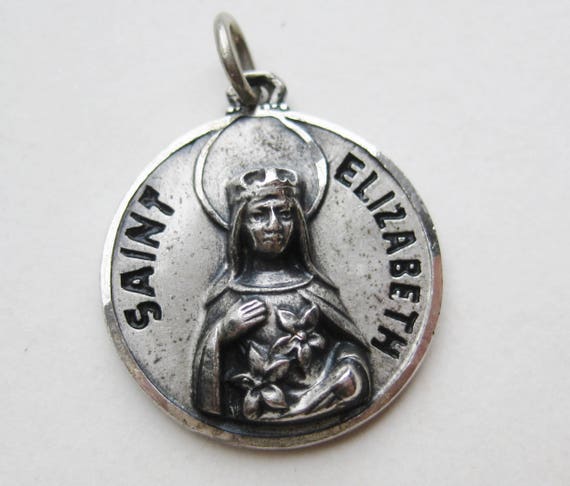Vintage Sterling Silver Saint Elizabeth Catholic … - image 4