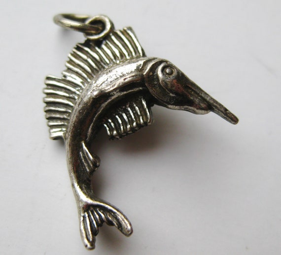 Vintage Charm Sterling Silver Sailfish Marlin Fis… - image 3