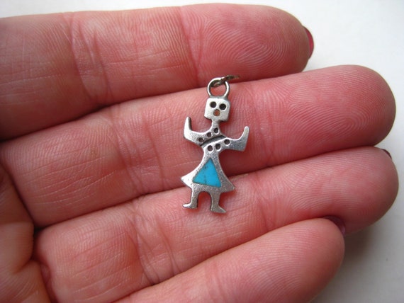 Vintage Charm Sterling Silver Turquoise Fred Harv… - image 3