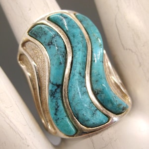 Desert Rose Trading　ターコイズ　トップ 【J719】 Desert Rose Trading Sterling Wide Ring Turquoise Amethyst