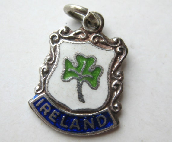 Vintage Charm Sterling Silver Ireland Shamrock Tr… - image 5