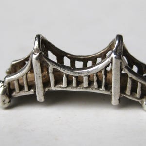 Vintage Charm Sterling Silver Golden Gate Bridge San Francisco Bracelet Charm