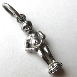 Vintage 50s Charm Brussels Belgium Bruxelles 835 Silver Mannequin Pis Bracelet Charm