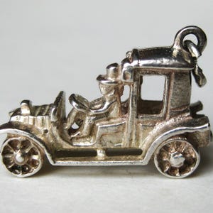 Vintage Charm Sterling Silver Model T Jalopy Touring Car Horseless Carriage Bracelet Charm