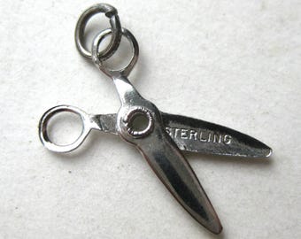 Vintage 50s Sterling Silver Scissors Movable Mechanical Bracelet Charm