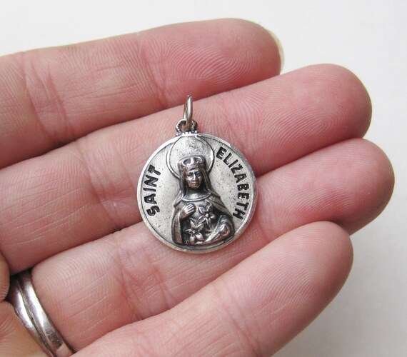 Vintage Sterling Silver Saint Elizabeth Catholic … - image 5