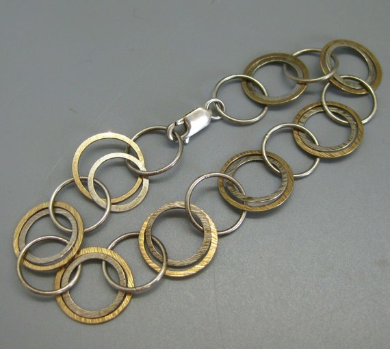 Vintage Sterling Silver Modernist Chain Link 7.5"… - image 2