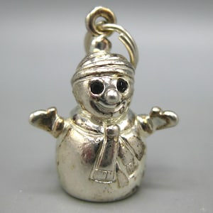 Vintage Charm Sterling Silver Frosty the Snowman Winter Bracelet Charm