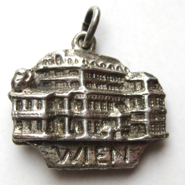 Vintage Austrian 800 Silver Wien Vienna Austria State Opera House Souvenir Bracelet Charm