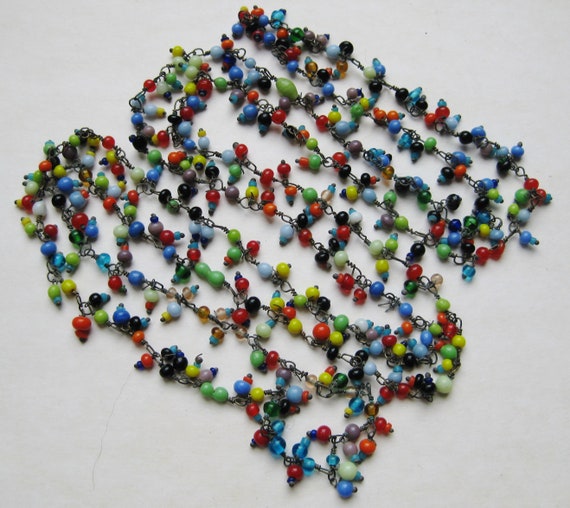 Vintage 20s Czech Glass Bead Chain Art Deco Flapp… - image 2