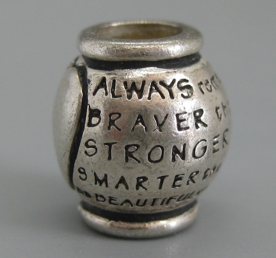 IBB Charm Sterling Silver Heart Braver than you B… - image 2