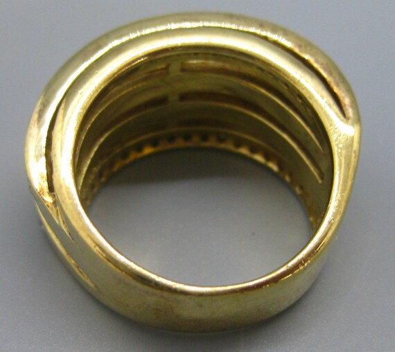 Vintage Ring Gold Vermeil Sterling Silver CZ Jewe… - image 8