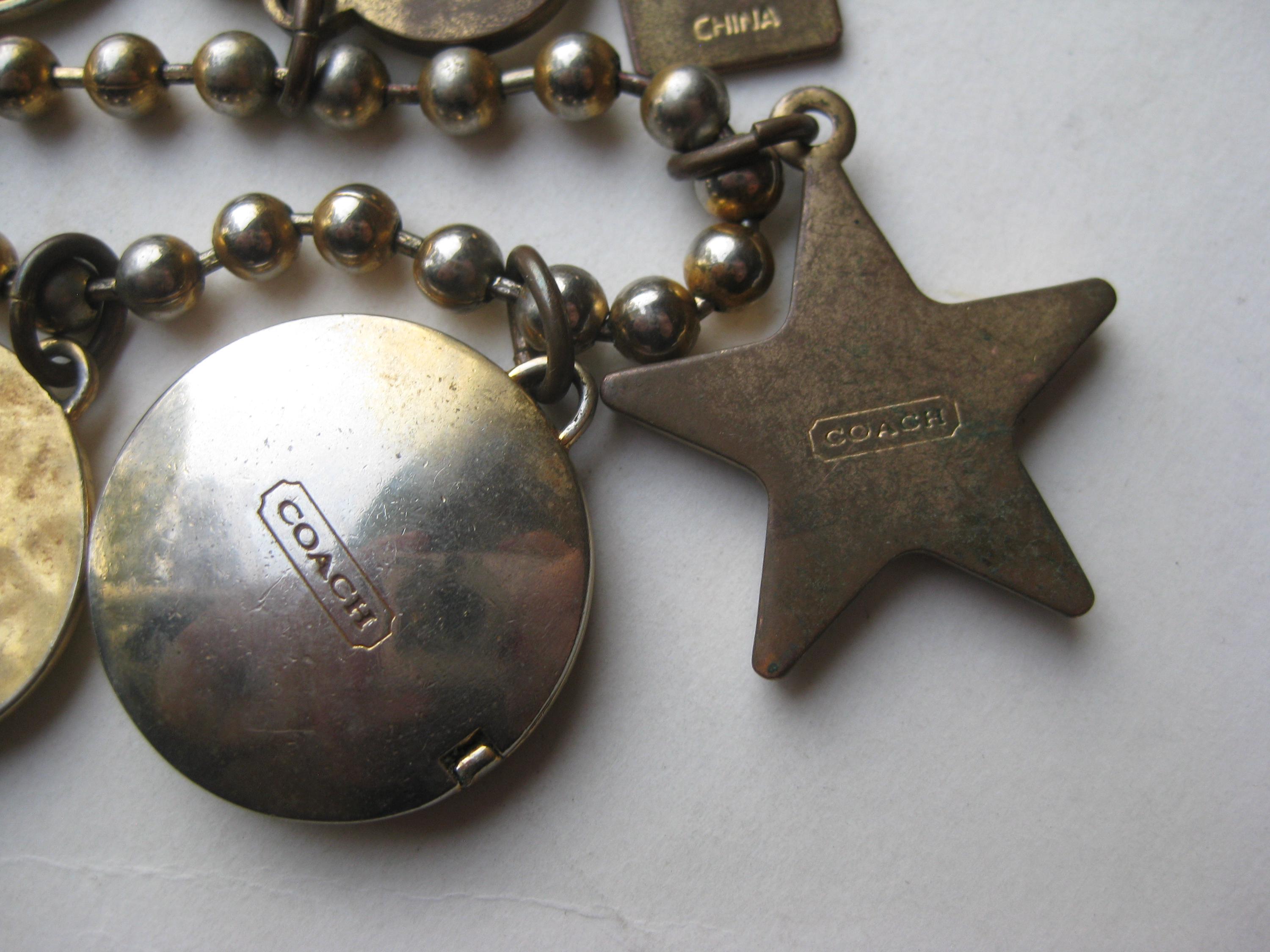 Vintage COACH Gold Locket Ball Chain Jeweled Charm Necklace - Etsy
