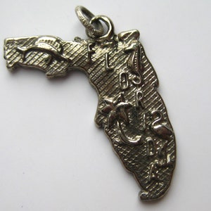 Vintage Charme Sterlingsilber Florida State Map Armband Charme