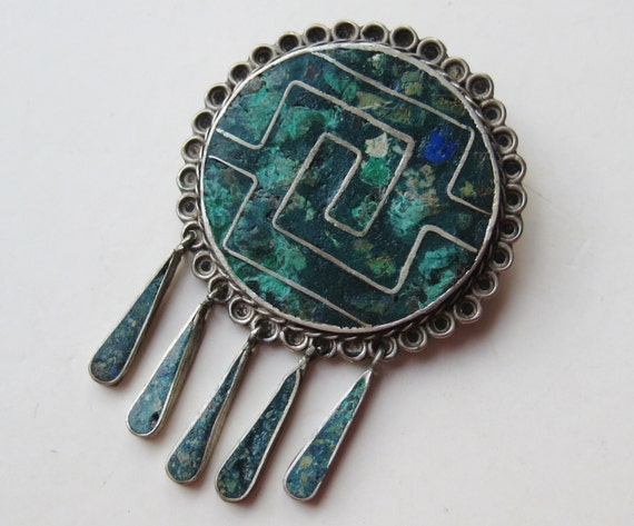 70s Vintage Mexican jewelry turquoise × lapis lazuli silver