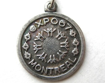 Vintage Charm 1967 Montreal Expo Sterling Silver Canadian Centennial Canada Souvenir Bracelet Charm