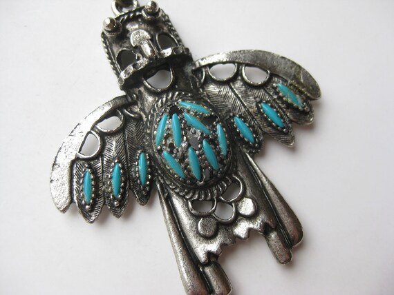 Vintage 60s Navajo Indian Style Faux Turquoise Sa… - image 9