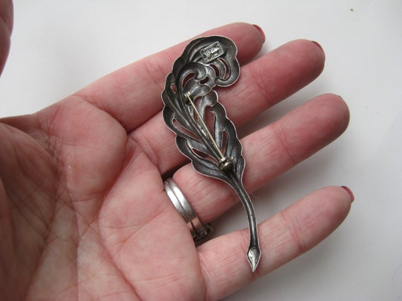 Vintage Lanz Sterling Silver Figural Feather Plum… - image 7