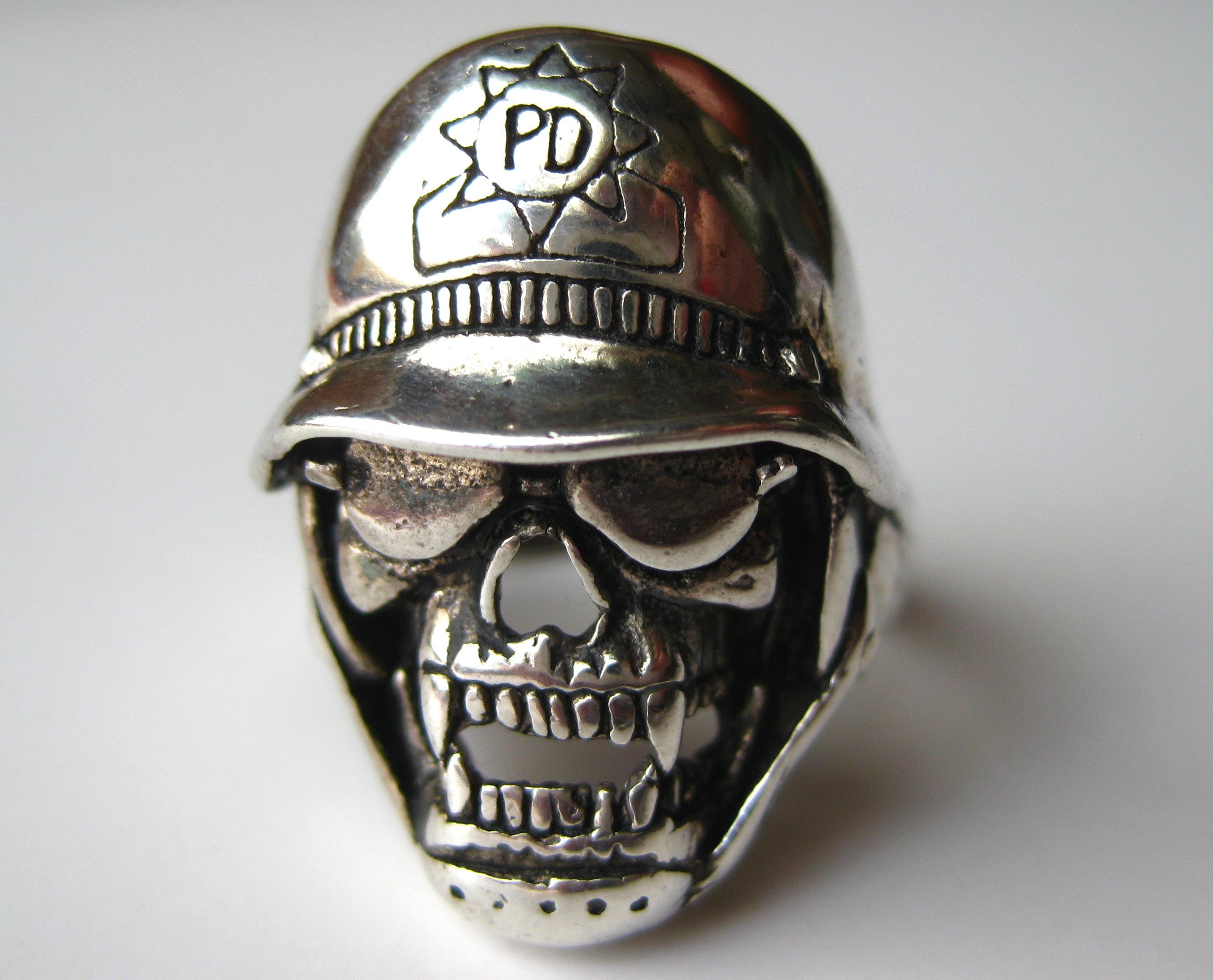 skull&wings ビンテージ　G&S Vintage 80s Gordon Smith G&S Silver Metal Death Skull Biker Ring