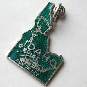 Vintage bedel jaren 40 sterlingzilver geëmailleerd Idaho staat souvenir armband bedel
