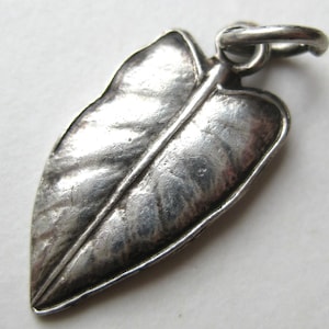 Vintage 50s Sterling Silver Hawaiian Islands Anthurium Leaf Bracelet Charm