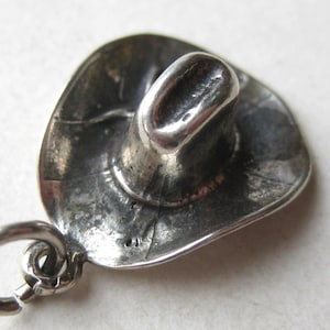 Vintage Charm Sterling Silver Stetson Cowboy Hat Western Souvenir Bracelet Charm