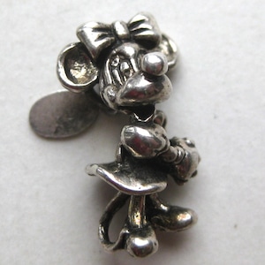 Vintage Disneyland Minnie Mouse Sterling Silver Souvenir Bracelet Charm