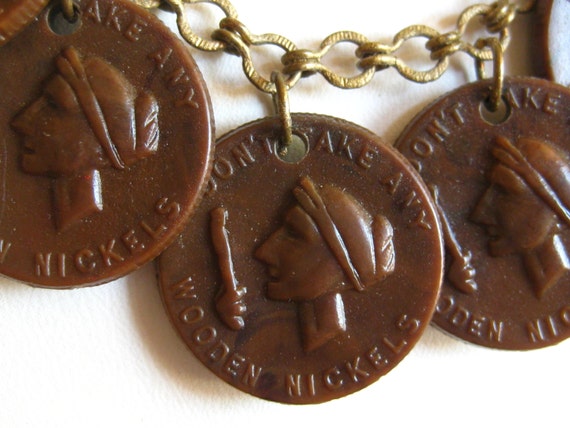 Vintage 40s Don't Take Any Wooden Nickels Novelty… - image 4