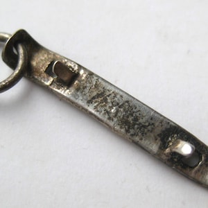 Vintage Charm Sterling Silver 40s Church Key Bottle Can Opener Bar Tool Bracelet Charm