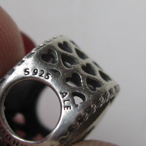 Authentic PANDORA Disney Mickey & Minnie Mouse Sweetheart Kissing Sterling Silver CZ Bracelet Charm image 2