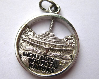 Vintage Charm Century II Convention Center Wichita Kansas Sterling Silver Souvenir Bracelet Charm