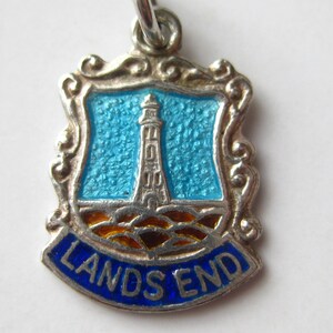 Charm Bouclier En Argent Sterling émaillé HMK CORNWALL - 1,9g, 2,5cm, Vintage