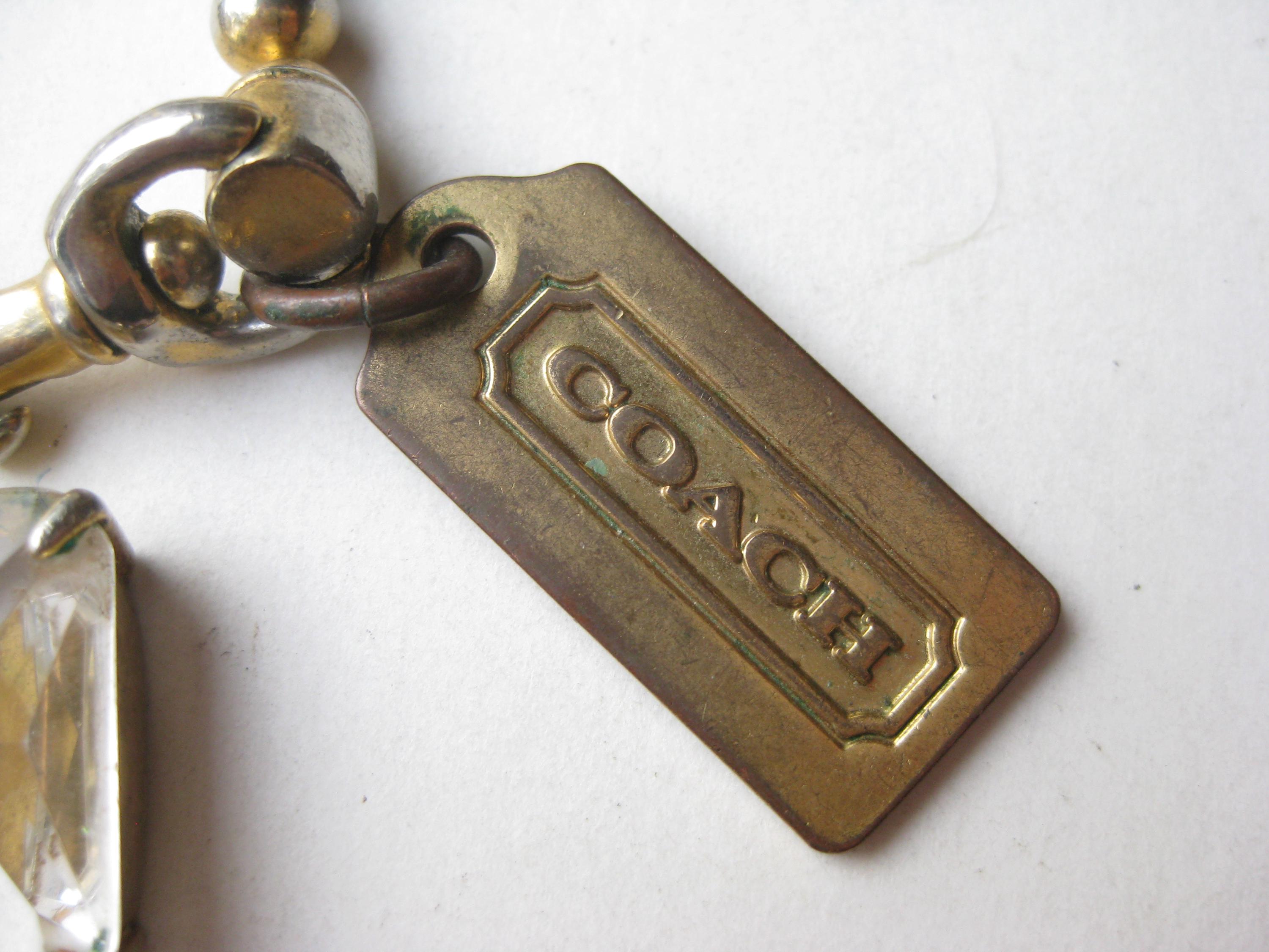 Vintage COACH Gold Locket Ball Chain Jeweled Charm Necklace - Etsy