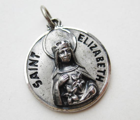 Vintage Sterling Silver Saint Elizabeth Catholic … - image 1