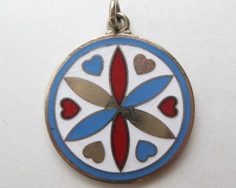Vintage Charm Enamel Pennsylvania Dutch Hex Sign Souvenir Bracelet Charm