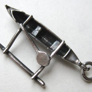 Vintage Charm Hawaii Outrigger Hawaiian Sterling Silver Souvenir Bracelet Charm Necklace Pendant