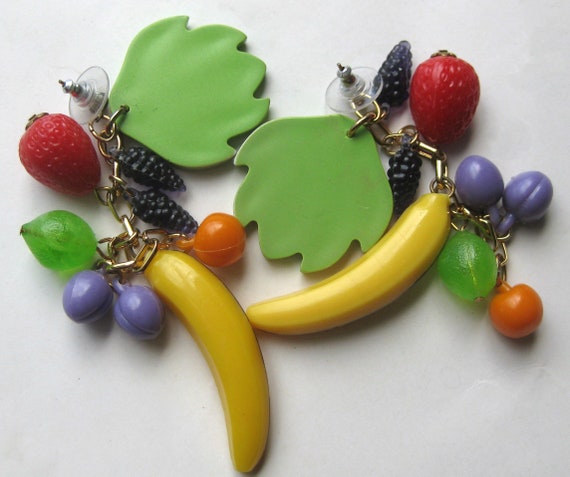 Vintage Carmen Miranda Plastic Fruit Salad Drop D… - image 5