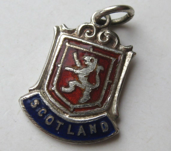 Scotland Charm Sterling Silver Travel Shield Enam… - image 2