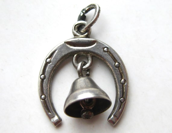 Vintage Good Luck Charm Sterling Silver Lucky Hor… - image 1