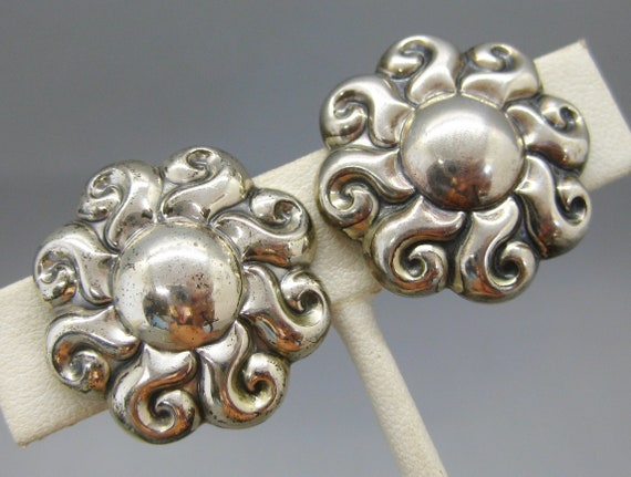 Vintage 40s Sterling Silver Art Deco Pinwheel Scr… - image 2