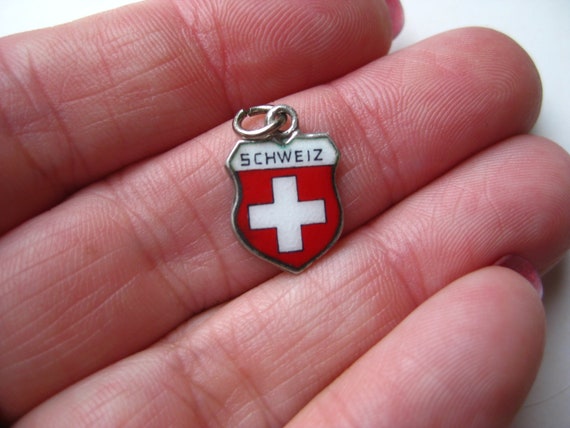 Vintage Charm Schweiz Switzerland 800 Silver Enam… - image 4