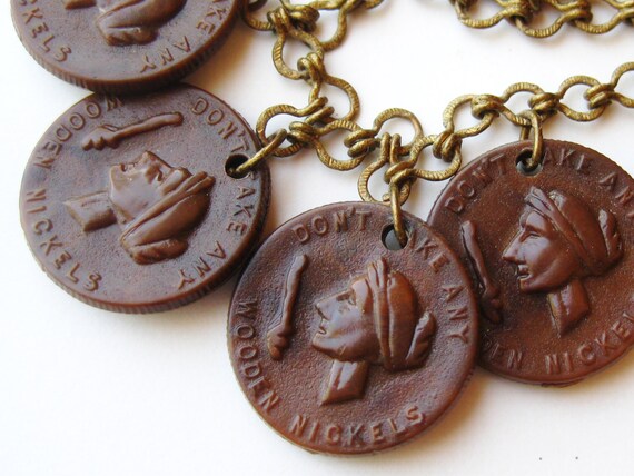 Vintage 40s Don't Take Any Wooden Nickels Novelty… - image 5