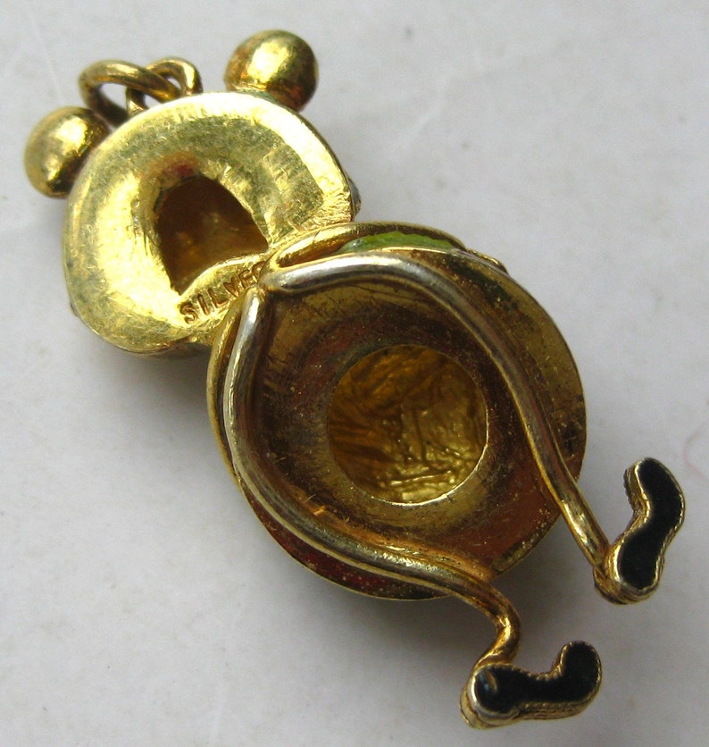 Vintage Sterling Silver Enamel Mickey Mouse Necklace Pendant Charm image 5