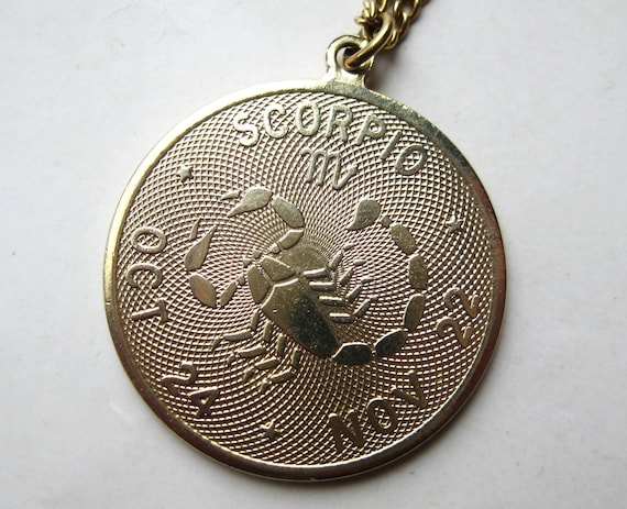 Scorpio Necklace Zodiac Astrology Vintage Necklac… - image 1