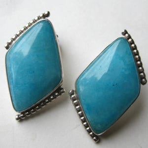 Vintage Jay King Mine Finds Ring Sterling Silver Blue Turquoise Desert Rose Trading Pierced Earrings
