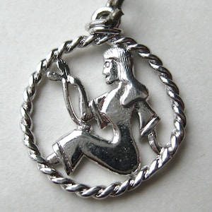 Vintage Charm Sterling Silver Virgo Zodiac Bracelet Charm