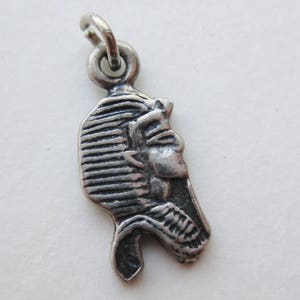 Egyptian Sterling Silver Mini Pharaoh Necklace Pendant Vintage Charm