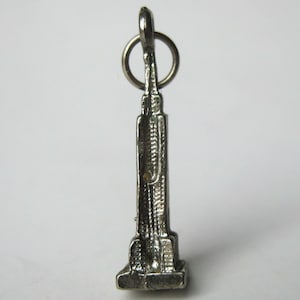 Vintage Charm Sterling Silver Empire State Building 3D New York City Souvenir Bracelet Charm