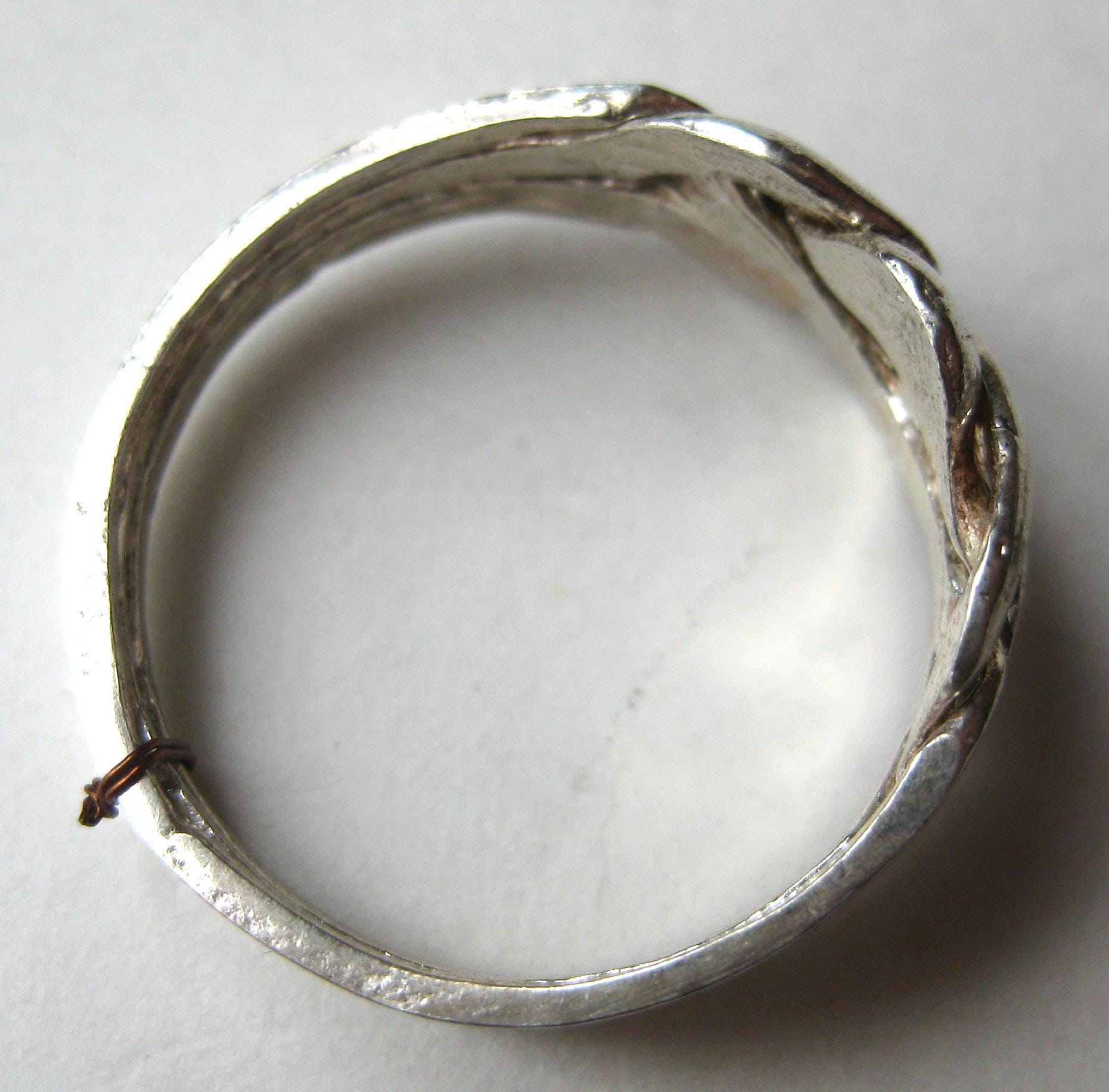 Vintage Sterling Silver Puzzle Ring Band Size 8 1/4 - Etsy